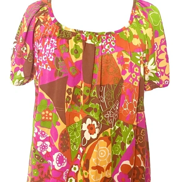 SOLD 🌸 60s Fabulous Lounge Gown House Dress Night Gown Vintage Mid Century Mod - Picture 2 of 10